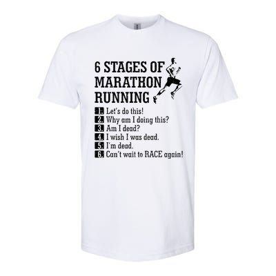 6 Stages Of Marathon Running Gift For Runner Softstyle CVC T-Shirt