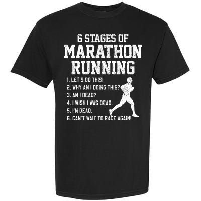 6 Stages Of Marathon Running Funny Runner Gift Garment-Dyed Heavyweight T-Shirt