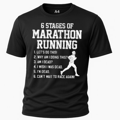 6 Stages Of Marathon Running Funny Runner Gift Performance Shirt