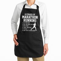 6 Stages Of Marathon Running Funny Runner Gift Apron