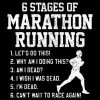 6 Stages Of Marathon Running Funny Runner Gift Bucket Hat