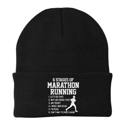 6 Stages Of Marathon Running Funny Runner Gift Beanie
