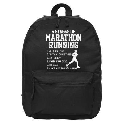 6 Stages Of Marathon Running Funny Runner Gift 16 in Basic Backpack