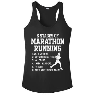 6 Stages Of Marathon Running Funny Runner Gift Ladies PosiCharge Competitor Racerback Tank