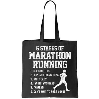 6 Stages Of Marathon Running Funny Runner Gift Bag