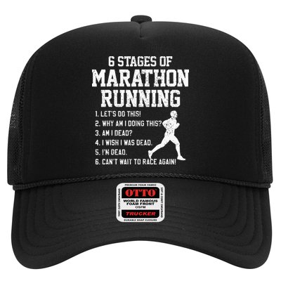 6 Stages Of Marathon Running Funny Runner Gift Trucker Hat