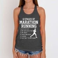 6 Stages Of Marathon Running Funny Runner Gift Women's Knotted Racerback Tank