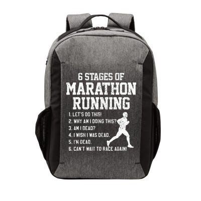 6 Stages Of Marathon Running Funny Runner Gift Vector Backpack