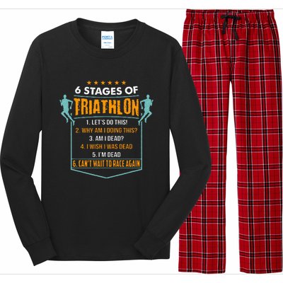 6 Stages Of Triathlon Funny I Triathletes Gift Idea Long Sleeve Pajama Set