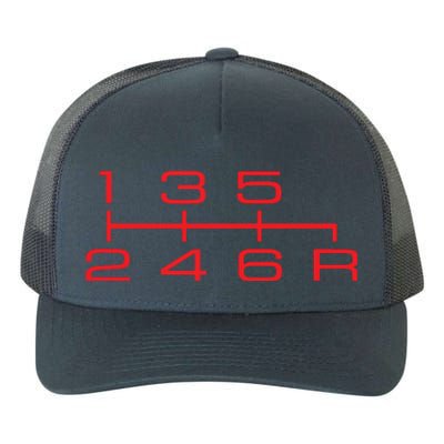 6 Speed Shift Knob Shirts Manual Car Lover Yupoong Adult 5-Panel Trucker Hat