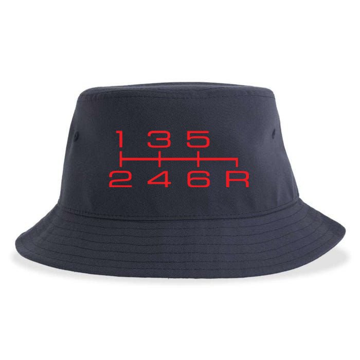 6 Speed Shift Knob Shirts Manual Car Lover Sustainable Bucket Hat