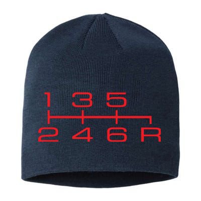 6 Speed Shift Knob Shirts Manual Car Lover Sustainable Beanie