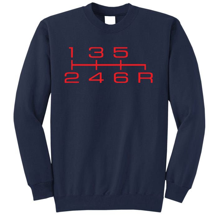 6 Speed Shift Knob Shirts Manual Car Lover Tall Sweatshirt