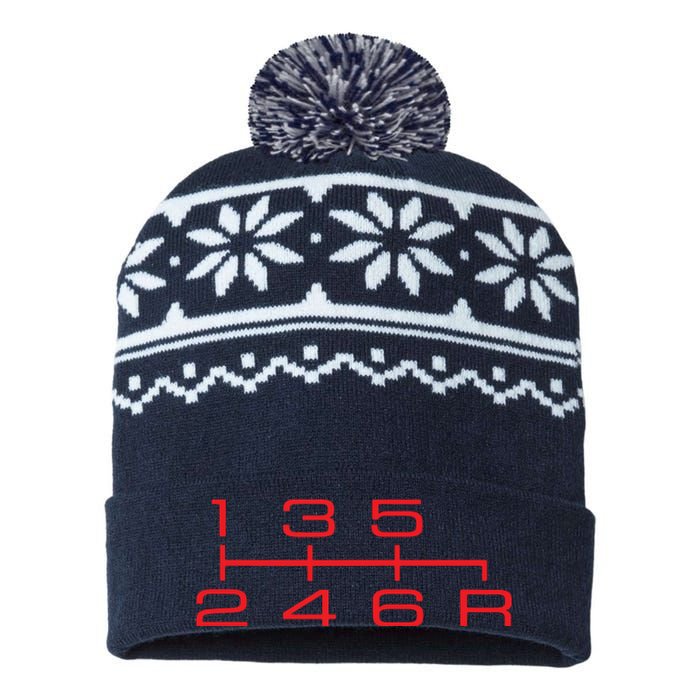 6 Speed Shift Knob Shirts Manual Car Lover USA-Made Snowflake Beanie