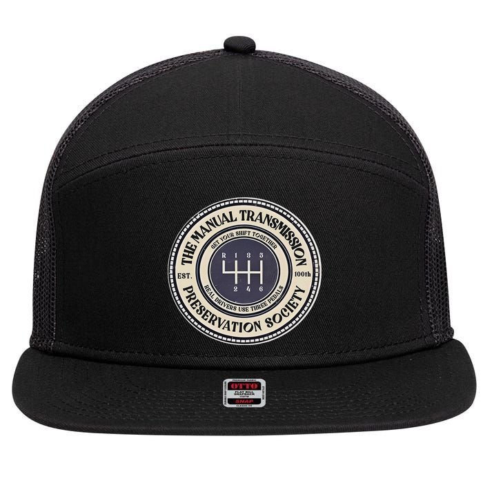 6 Speed The Manual Transmission Preservation Society 7 Panel Mesh Trucker Snapback Hat