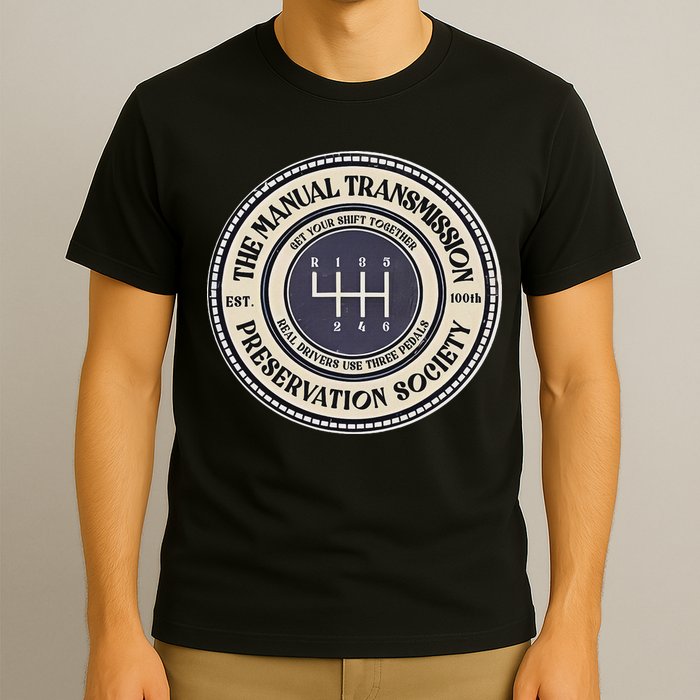 6 Speed The Manual Transmission Preservation Society T-Shirt