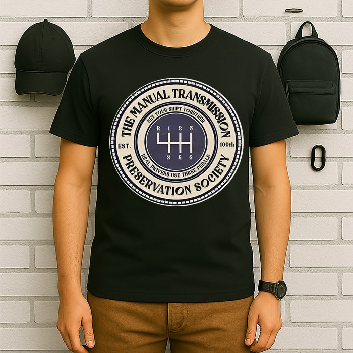6 Speed The Manual Transmission Preservation Society T-Shirt