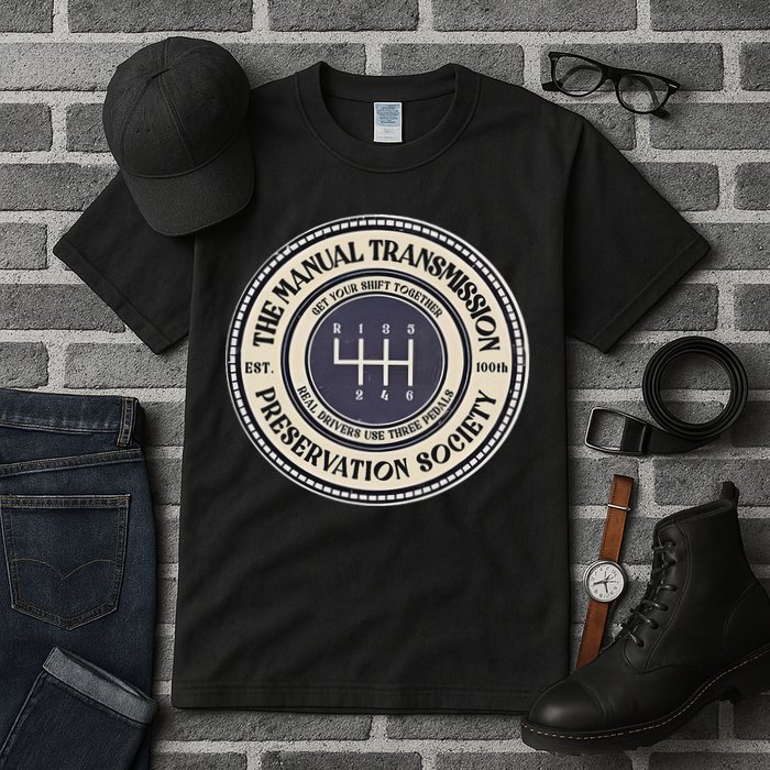 6 Speed The Manual Transmission Preservation Society Tall T-Shirt