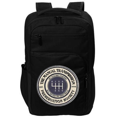6 Speed The Manual Transmission Preservation Society Impact Tech Backpack