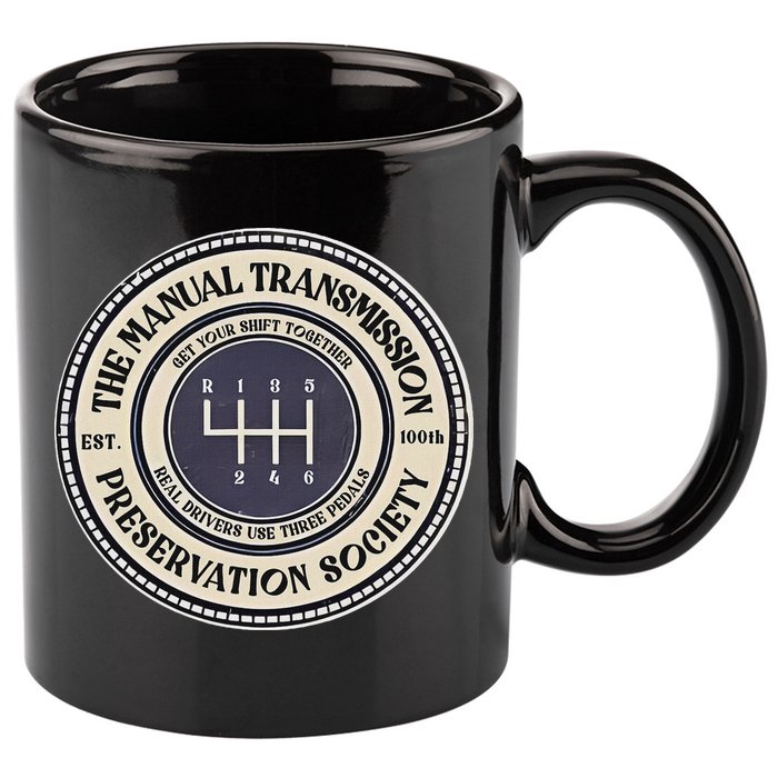 6 Speed The Manual Transmission Preservation Society 11oz C Handle Ceramic Mug