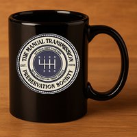 6 Speed The Manual Transmission Preservation Society 11oz C Handle Ceramic Mug