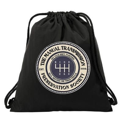 6 Speed The Manual Transmission Preservation Society Drawstring Bag