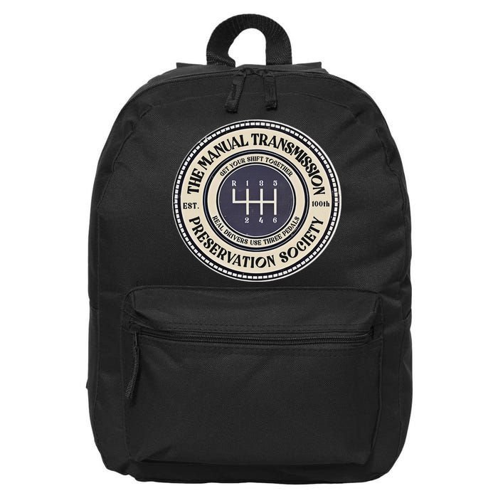 6 Speed The Manual Transmission Preservation Society 16 in Basic Backpack