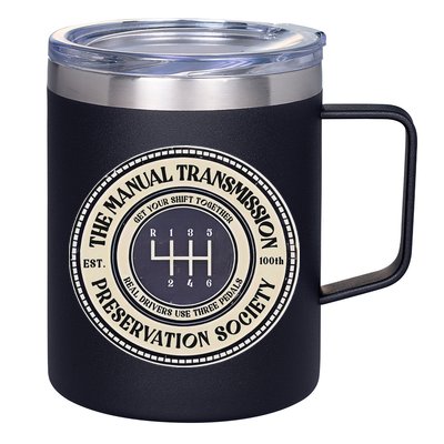6 Speed The Manual Transmission Preservation Society 12oz Stainless Steel Coffee Mug