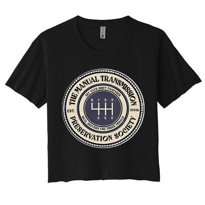 6 Speed The Manual Transmission Preservation Society Women's Crop Top Tee