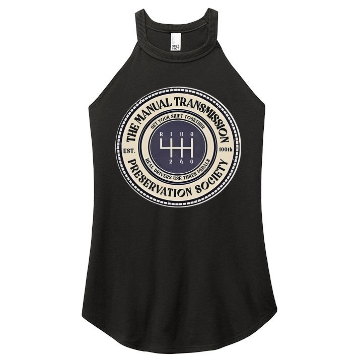 6 Speed The Manual Transmission Preservation Society Women's Perfect Tri Rocker Tank