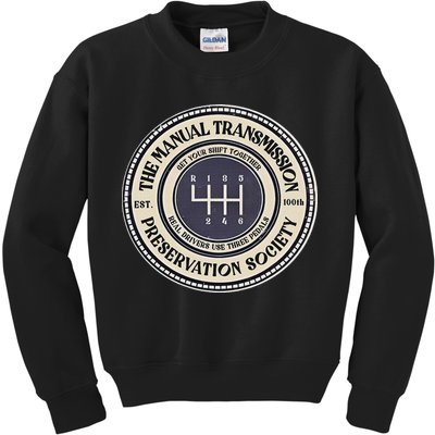 6 Speed The Manual Transmission Preservation Society Kids Sweatshirt
