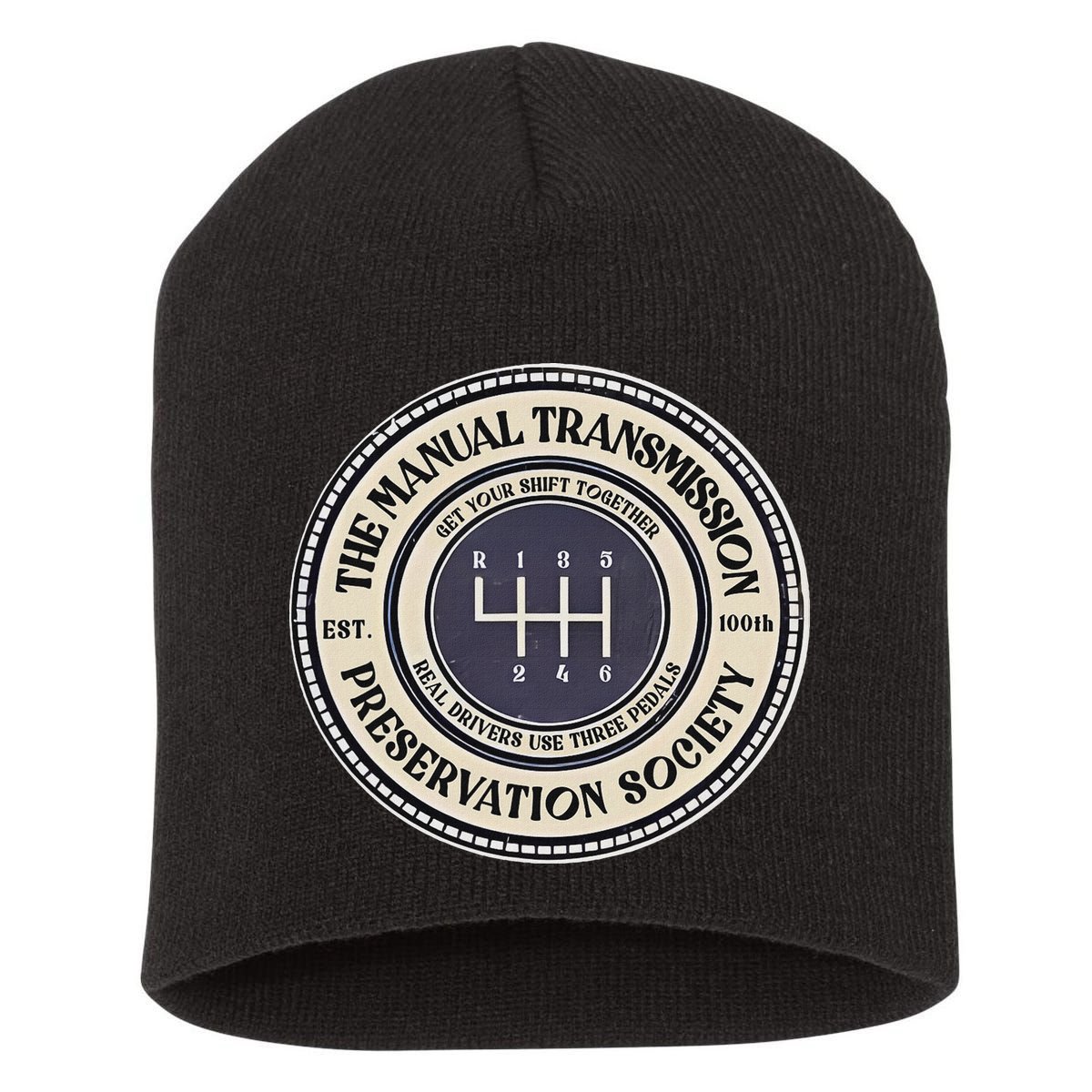 6 Speed The Manual Transmission Preservation Society Short Acrylic Beanie