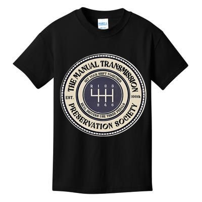 6 Speed The Manual Transmission Preservation Society Kids T-Shirt