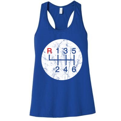 6 Speed Ual Stick Gear Shift Auto Racing Car Driver Gift Women's Racerback Tank