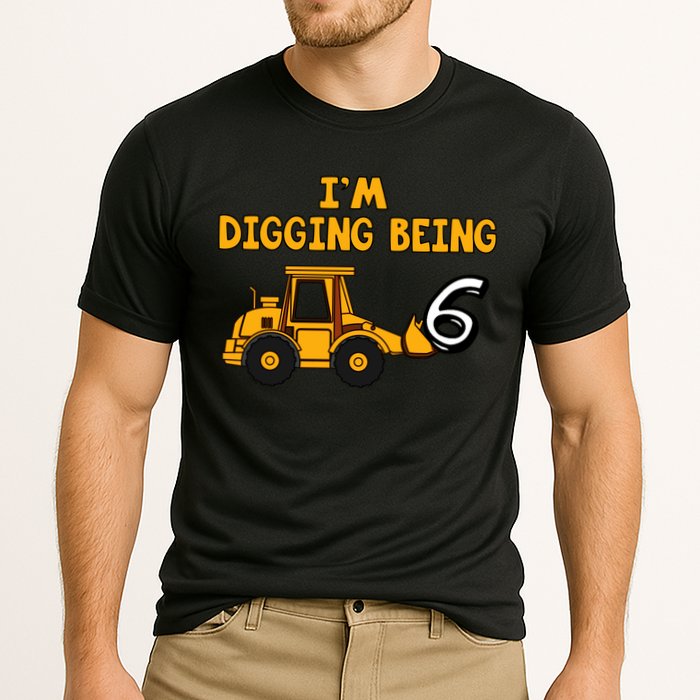 6th Birthday I'm Digging Being Six Cooling Performance Crew T-Shirt