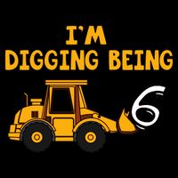 6th Birthday I'm Digging Being Six Cooling Performance Crew T-Shirt
