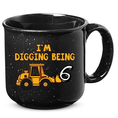 6th Birthday I'm Digging Being Six 15oz Campfire Ceramic Mug