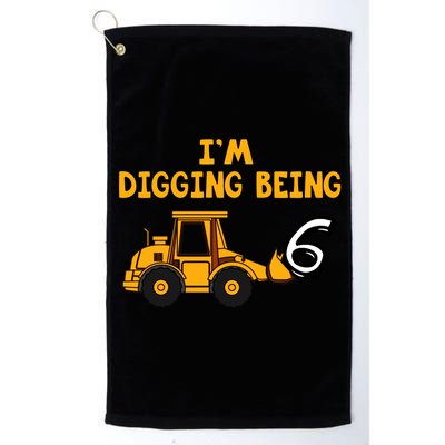 6th Birthday I'm Digging Being Six Platinum Collection Golf Towel