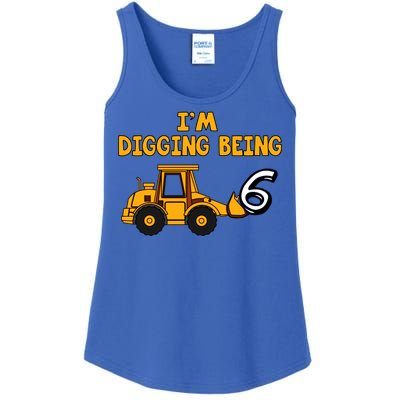 6th Birthday I'm Digging Being Six Ladies Essential Tank