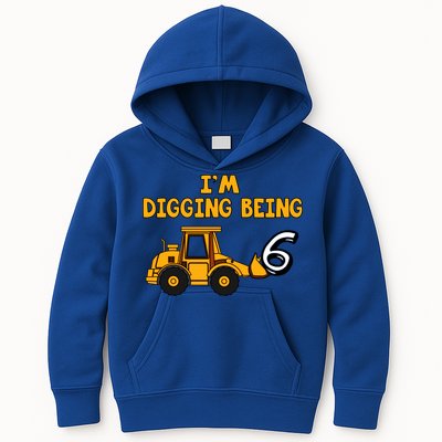 6th Birthday I'm Digging Being Six Kids Hoodie