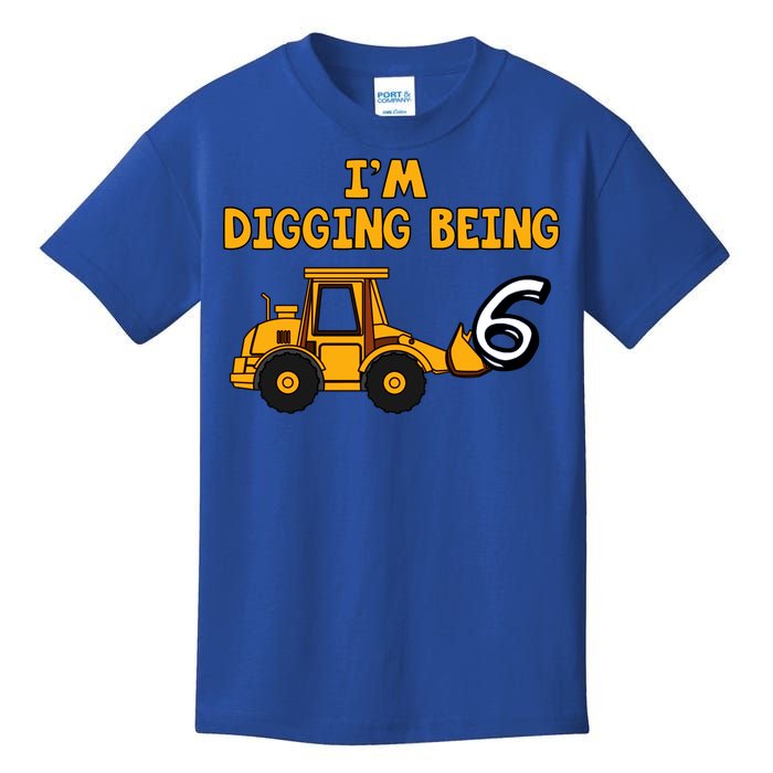 6th Birthday I'm Digging Being Six Kids T-Shirt