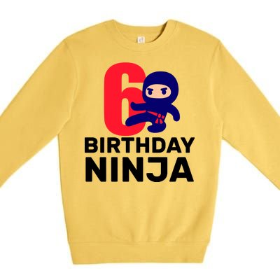 6th Birthday Ninja  Premium Crewneck Sweatshirt