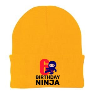 6th Birthday Ninja  Knit Cap Winter Beanie