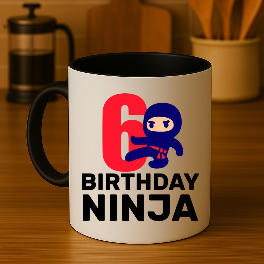6th Birthday Ninja  Mug