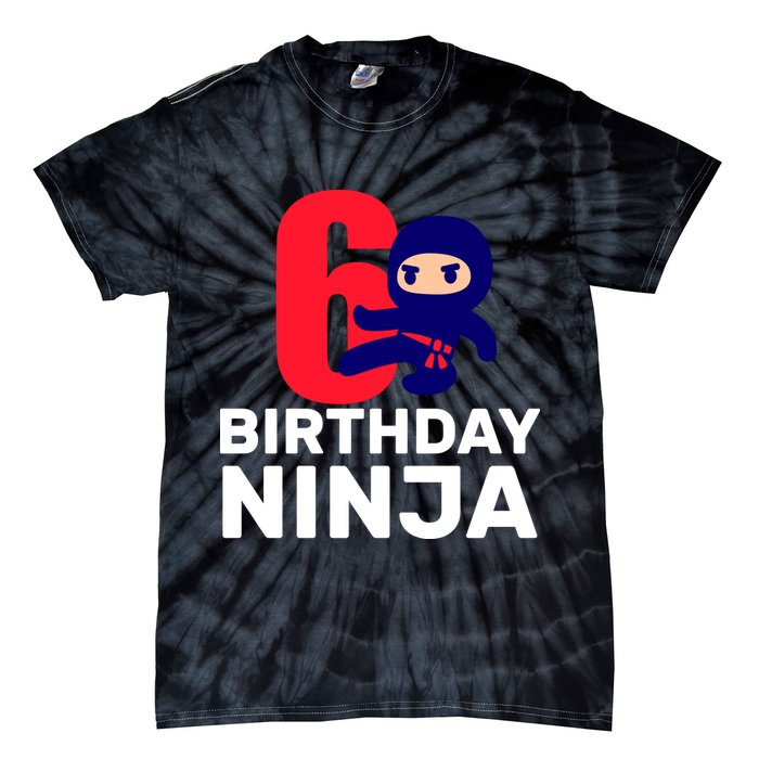 6th Birthday Ninja  Tie-Dye T-Shirt