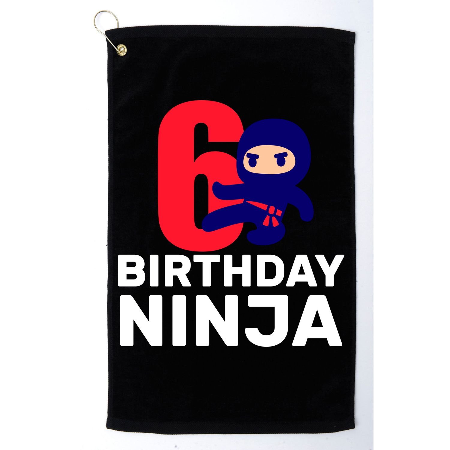 6th Birthday Ninja  Golf Towel