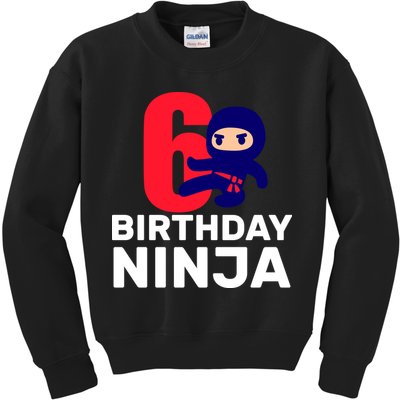 6th Birthday Ninja  Kids Sweatshirt