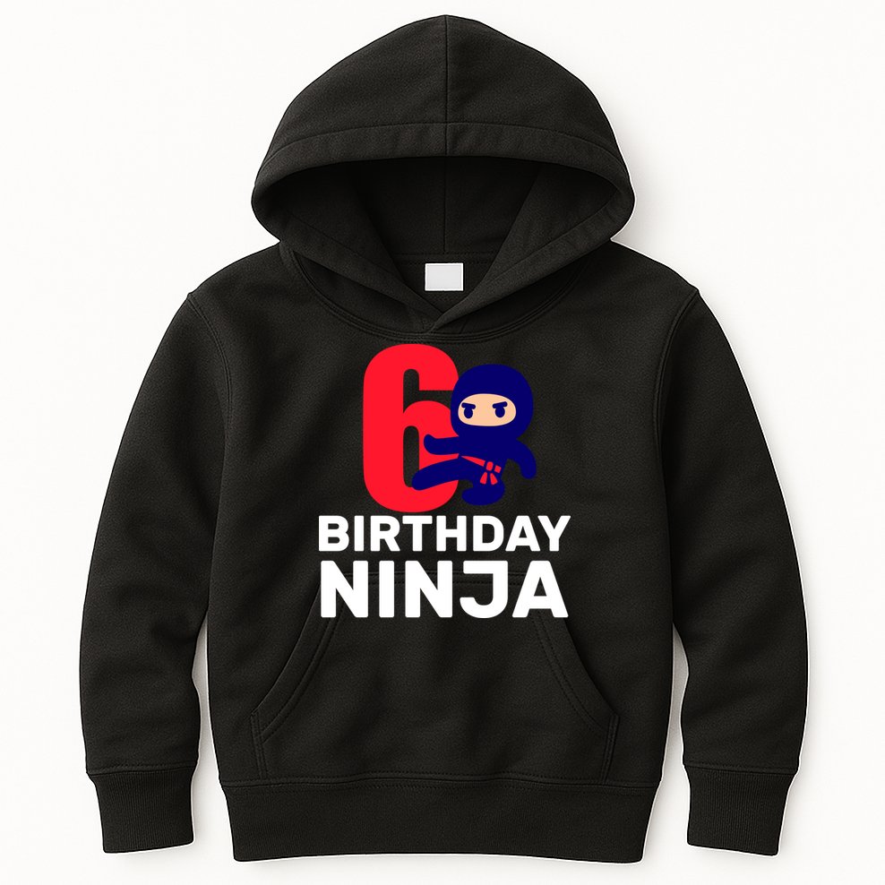 6th Birthday Ninja  Kids Hoodie