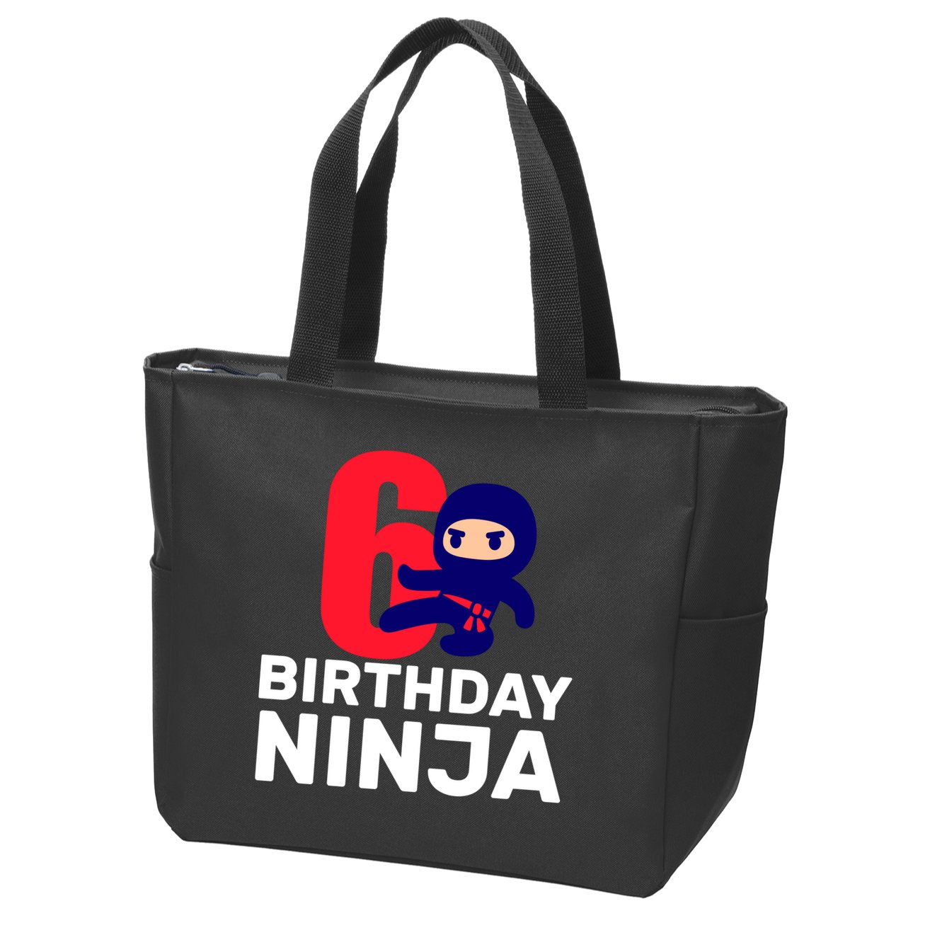 6th Birthday Ninja  Zip Tote Bag