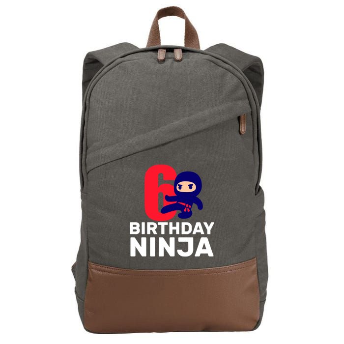 6th Birthday Ninja  Cotton Canvas Backpack